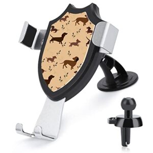 Hunting Dog Dachshund Leaves Flowers Car Phone Holder Long Arm Suction Cup Phone Stand Universal Car Mount for Smartphones