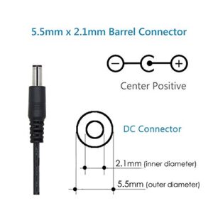 AC to DC 12V 1.5A Power Supply Adapter, Barrel Plug 5.5mm x 2.1mm for CCTV Security Cameras UL Listed FCC