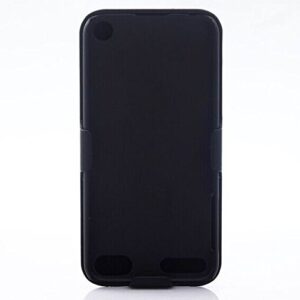 Seadream Black Rubberized Hard CASE + Belt Clip Holster Kickstand Combo for iPod Touch 5 5th 6 6th Generation