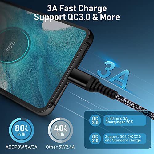 Android Charger, 3A Power Adapter Phone Fast Charging Box Plug Cube, 6FT 9FT Type C Cable Cords for Motorola Moto Edge 5G UW,One 5g Ace,G82 G Pure,G Stylus,G Power 2022/2021,G72 /Edge 30 Ultra Z4 G8