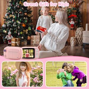 Instant Print Camera for Kids,VJJB Kids Camera 3.5-inch Screen Zero Ink Instant Digital Camera with 1080P Video Toy Birthday Gifts for Boys Girls,Include 4 Rolls of Printing Paper and 32G TF Card