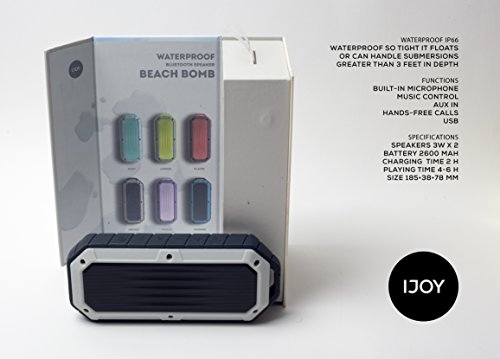 iJoy Beach Bomb IP66 Waterproof Shockproof Portable Bluetooth Speaker - Indigo (IND)