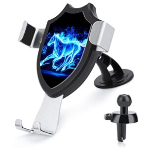 blue fire flaming horse car phone holder long arm suction cup phone stand universal car mount for smartphones