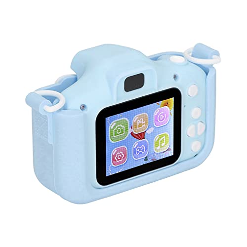 Kids Camera, Auto Focus 2000W Pixels Silicone TF Card Children Camera for Christmas(Blue)