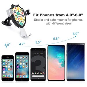 Colorful Doodle Paw Print Car Phone Holder Long Arm Suction Cup Phone Stand Universal Car Mount for Smartphones