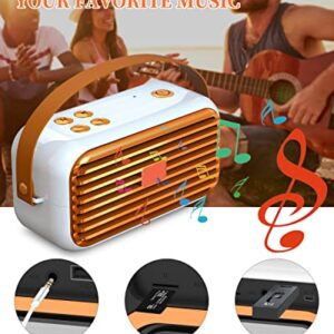 Sunoony Retro Bluetooth Speaker,Vintage Speaker with Dual Speakers, Stereo Lound Vollume, Bluetooth 5.0 Wireless Connection,TF Card,Answering Calls for Kitchen Bedroom Office Outdoor,Gift(White)