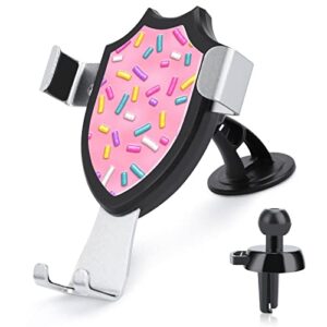 pink donut glaze car phone holder long arm suction cup phone stand universal car mount for smartphones