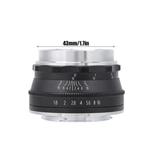 Camera Lens Portable Mirrorless Camera Lens 25mm F1.8 Multi-Layer Coating Mirrorless Camera Lens EF-M/EOSM Mount for Canon M2/M3/M5/M6/M10/M100/M50(Black)