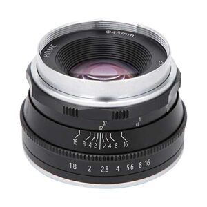 Camera Lens Portable Mirrorless Camera Lens 25mm F1.8 Multi-Layer Coating Mirrorless Camera Lens EF-M/EOSM Mount for Canon M2/M3/M5/M6/M10/M100/M50(Black)