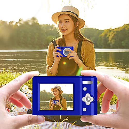 New 44 Million Student Digital Camera 2.4 Inch High-Definition Child Student Card Camera 16 Times Digital Zoom Electronic Anti-Shake Face Detection (Blue)