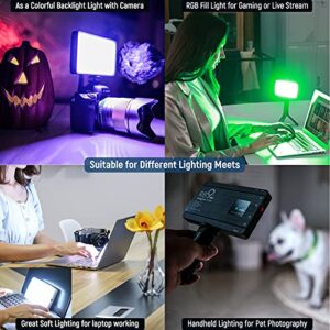 Weeylite RB9 RGB Camera Video Light, App Control 12W Rechargeable LED On Camera Light for RGB Photography Lighting, Portable LED Video Light Panel for DSLR Camcorder TikTok/Twitch Video Recording
