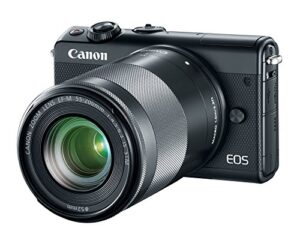 canon eos m100 mirrorless camera w/ 15-45mm lens & 55-200mm lens – wi-fi, bluetooth, and nfc enabled (black)