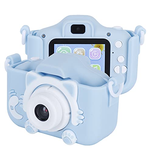 Children Camera, 40MP Cartoon Cat Photograph Camera 2.0in IPS Screen Kids Selfie Digital Camera with Puzzle Games Birthday Gifts (Blue)