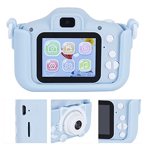 Children Camera, 40MP Cartoon Cat Photograph Camera 2.0in IPS Screen Kids Selfie Digital Camera with Puzzle Games Birthday Gifts (Blue)