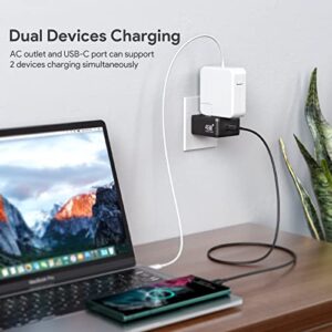 45W Super Fast Charging 2.0, LENCENT GaN PPS USB C Fast Charger with AC Outlet, Compatible for Samsung Galaxy S23/S23+/S23 Ultra/S22/S22 Ultra/S21/Note 20/Note 10, Laptop, 6.6ft Type C Cable Included