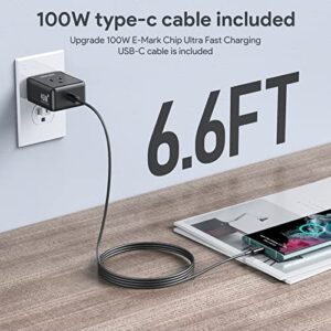 45W Super Fast Charging 2.0, LENCENT GaN PPS USB C Fast Charger with AC Outlet, Compatible for Samsung Galaxy S23/S23+/S23 Ultra/S22/S22 Ultra/S21/Note 20/Note 10, Laptop, 6.6ft Type C Cable Included