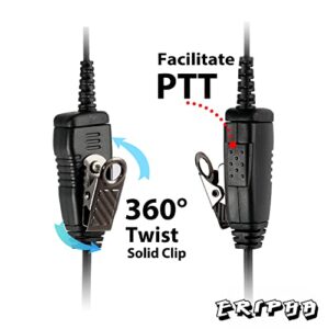 ERIPHA CP100d CP200 CP200d Radio Earpiece Compatible with Motorola BPR40 CLS 1110 1410 VL50 RDM2070D DLR1020 DLR1060 Walkie Talkie 2 Pin 【C-Ring】 Two Way Radio Surveillance Headset with PTT Mic