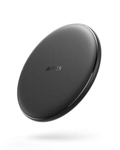 anker 10w max wireless charger, 313 wireless charger (pad), qi-certified wireless charging for iphone 14/14 pro/14 plus/14 pro max, 10w fast charging for galaxy s20/s10/s9/s8, note10 (no ac adapter)