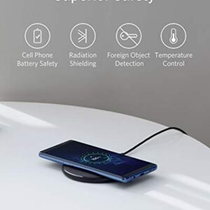 Anker 10W Max Wireless Charger, 313 Wireless Charger (Pad), Qi-Certified Wireless Charging for iPhone 14/14 Pro/14 Plus/14 Pro Max, 10W Fast Charging for Galaxy S20/S10/S9/S8, Note10 (No AC Adapter)