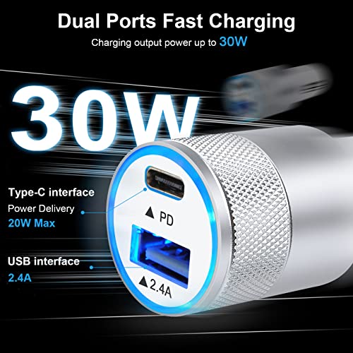 Android Type C Pixel 7 Fast Wall Charger for Google Pixel 7 Pro/6 Pro/6/5a/4XL,Samsung Galaxy S23 Ultra A23 A14 A04s S21 FE S22 A53 A13 A03s,20W PD USB C Charger Box 30W Car Adapter 6FT USB C-C Cable