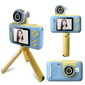 kids camera, 2.4inch ips hd screen 180 degree front back flip camera design, photo video game mp3 function, digital camera for kids ages 3 to 9