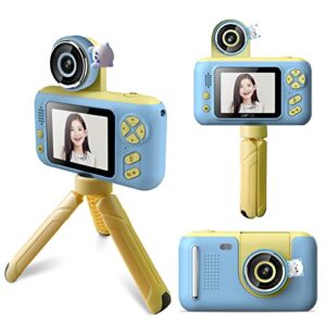 Kids Camera, 2.4Inch IPS HD Screen 180 Degree Front Back Flip Camera Design, Photo Video Game MP3 Function, Digital Camera for Kids Ages 3 to 9