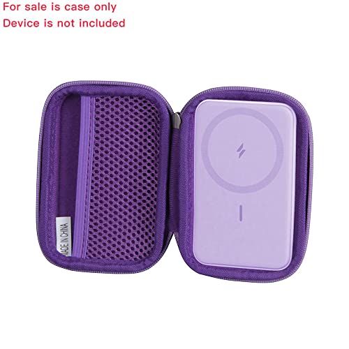 Hermitshell Hard Travel Case for Anker 622 / Anker 621 Magnetic Battery (MagGo), 5000mAh Foldable Magnetic Wireless Portable Charger (Purple)