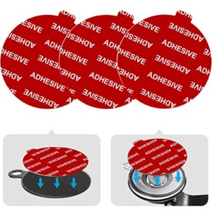 pkyaa dashboard pad mounting disk sticky adhesive replacement kit, 3pcs 2.76″(70mm) circle heat resistant double-sided stickers for suction cup car phone holder disc & windshield dash cam