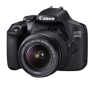 Canon EOS 2000D (Rebel T7) DSLR Camera w/18-55mm F/3.5-5.6 Zoom Lens + EF 75-300mm f/4-5.6 III Lens + 420-800mm f/8.3 HD Lens + 2X 64GB Memory + Case + Filters + Tripod + More (35pc Bundle)