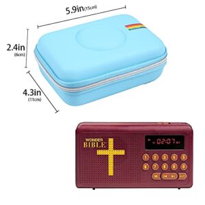 Leayjeen Travel Carry Case Compatible with Wonder Bible NIV- The Talking Audio Bible Player (New International Version)(Case Only)(Blue)