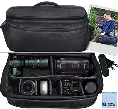 eCostConnection Extra Large Soft Padded Water Resistant Camcorder Equipment Gadget Bag/Case for Canon XA10, XA20, XA25, XH-G1s, XL2 and More Cameras Camcorders and DSLR