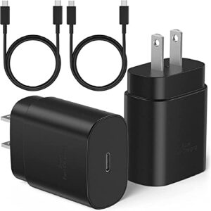 samsung super fast charger type c, 25w usb c wall charger fast charging for samsung galaxy s23 ultra/s23/s23+/s22/s22 ultra/s22+/s21 ultra/s20 ultra/note 20/note 10/s10 with 5ft c charger cable 2pack