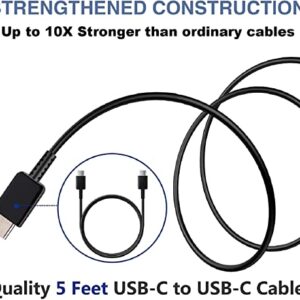 Samsung Super Fast Charger Type C, 25W USB C Wall Charger Fast Charging for Samsung Galaxy S23 Ultra/S23/S23+/S22/S22 Ultra/S22+/S21 Ultra/S20 Ultra/Note 20/Note 10/S10 with 5FT C Charger Cable 2Pack