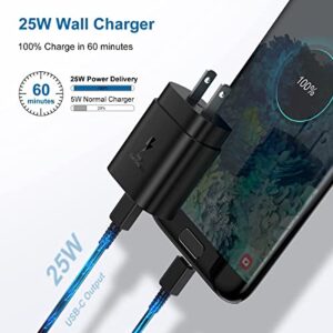 Samsung Super Fast Charger Type C, 25W USB C Wall Charger Fast Charging for Samsung Galaxy S23 Ultra/S23/S23+/S22/S22 Ultra/S22+/S21 Ultra/S20 Ultra/Note 20/Note 10/S10 with 5FT C Charger Cable 2Pack