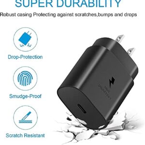 Samsung Super Fast Charger Type C, 25W USB C Wall Charger Fast Charging for Samsung Galaxy S23 Ultra/S23/S23+/S22/S22 Ultra/S22+/S21 Ultra/S20 Ultra/Note 20/Note 10/S10 with 5FT C Charger Cable 2Pack