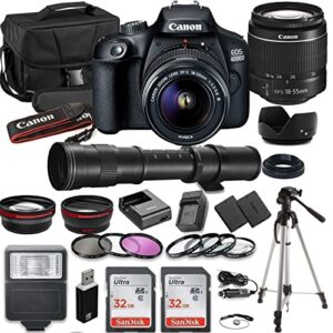 paging zone 4000d (rebel t100) dslr camera bundle with ef-s 18-55mm f/3.5-5.6 lens + 420-800mm telephoto zoom lens + professional kit