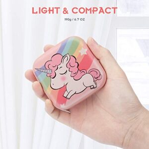 Sethruki Cute Portable Charger 10000mAh, Unicorn Mini Fast Charging Power Bank Gift Girl Kid Compact External Battery Pack with Dual USB Output for iPhone iPad Samsung Google Andiord Cellphone