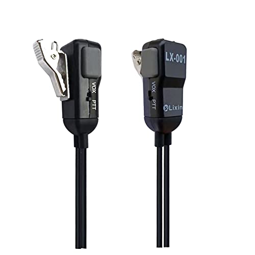 Lixin Two Way Radio Earpiece, Walkie Talkie Headset,Transparent Security HeadphonesCompatible Midland AVPH3,for Midland Walkie Talkie with PTT/VOX -Black (Pair)