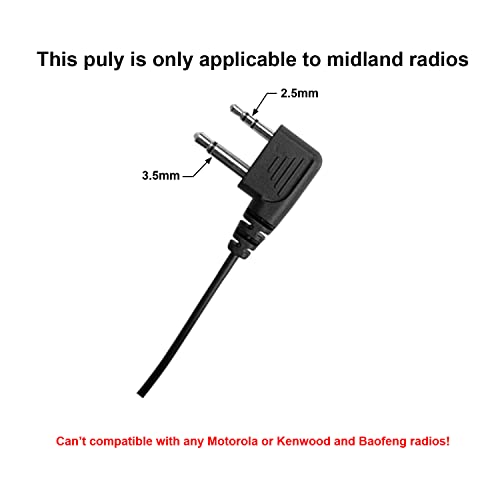 Lixin Two Way Radio Earpiece, Walkie Talkie Headset,Transparent Security HeadphonesCompatible Midland AVPH3,for Midland Walkie Talkie with PTT/VOX -Black (Pair)