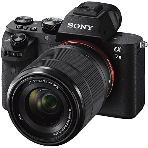 Sony Alpha a7II Mirrorless Interchangeable Lens Camera with 28-70mm F3.5-5.6 OSS Lens Bundle with 64GB Memory Card, Dual Battery, Bag, Table-top Tripod, Paintshop Pro and Accessories (10 Items)