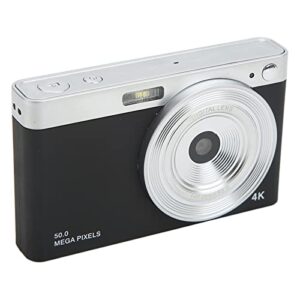 4K Digital Camera, 2.88in IPS HD Screen Mini Digital Camera AF Autofocus with Hand Strap for Shooting Black