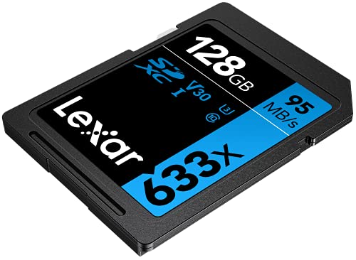 Lexar Professional 633x 128GB SDXC UHS-I Card, Up To 95MB/s Read, for Mid-Range DSLR, HD Camcorder, 3D Cameras, LSD128GCB1NL633 (Product Label May Vary)