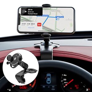 dotaatdw car phone holder, car dashboard phone holder, 360 degree rotation car phone mount universal car clip mount stand with parking number plate suitable for 4-6.5 ” smartphone