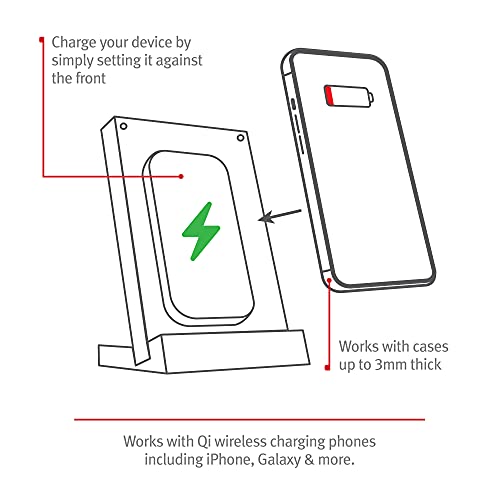 Twelve South PowerPic mod | Multi-Position Wireless 10W Qi Charger for iPhone/Wireless Charging Smart Phones and AirPods Pro (Black)