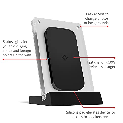 Twelve South PowerPic mod | Multi-Position Wireless 10W Qi Charger for iPhone/Wireless Charging Smart Phones and AirPods Pro (Black)