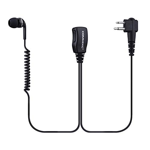 COMMIXC 2-Pack Walkie Talkie Earpiece, 2.5mm/3.5mm 2-Pin in-Ear Walkie Talkie Headset with PTT Mic, Compatible with Motorola Two-Way Radios