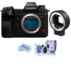 panasonic lumix dc-s1h mirrorless digital camera body – bundle with sigma mc-21 mount converter, canon ef lenses to leica l mount cameras, cleaning kit, microfiber cloth