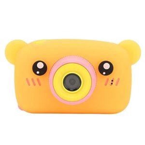 kids cartoon camera, front and rear dual cameras kids camera eco friendly multiple fun photo frames abs for outdoor for 3‑10 years old kids (orange)