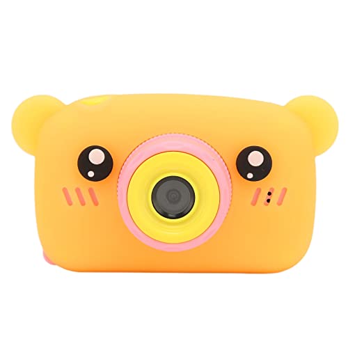 Kids Cartoon Camera, Front and Rear Dual Cameras Kids Camera Eco Friendly Multiple Fun Photo Frames ABS for Outdoor for 3‑10 Years Old Kids (Orange)