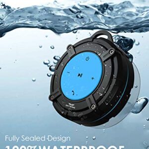 SKYWING Soundace S8 5W Shower Speaker Waterproof IPX7 Bluetooth Speaker with Suction Cup & Hook, Premium Portable Wireless Speaker for iPhone Phone Tablet Shower Beach Pool